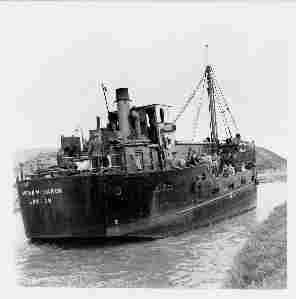 The Arran Monarch (Ex VIC 57, also built by Pollocks of Faversham, of the same design as VIC 56. Here she is seen in the Bude Canal in 1961, after her purchase by Capt. Peter Herbert. Photo by Capt. Peter Herbert